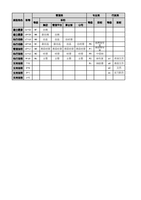 某集团公司职等职级汇总表