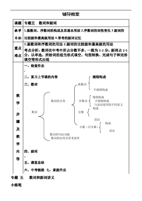 初三英语总复习数词经典教案