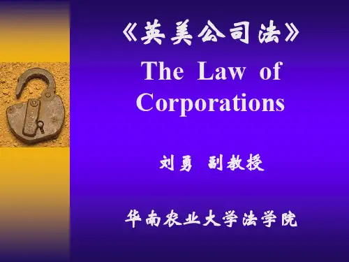《英美公司法》讲义(2009)-133页PPT资料