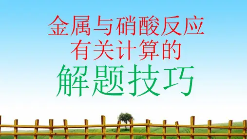 【最新】课件-金属与硝酸反应有关计算的解题技巧PPT