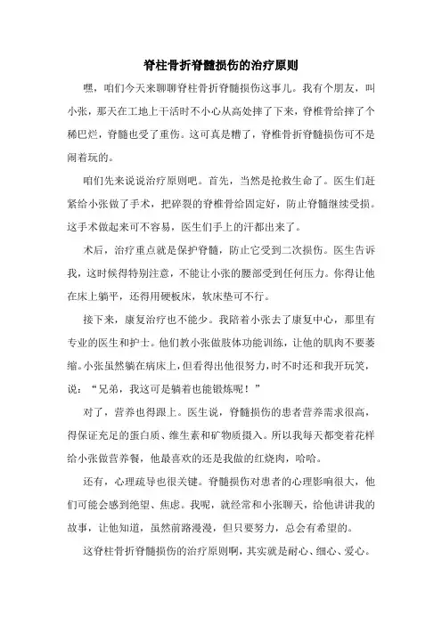 脊柱骨折脊髓损伤的治疗原则