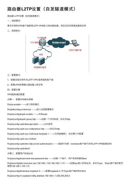 路由器L2TP设置（自发隧道模式）