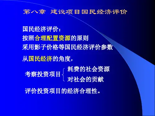 工程经济学知识点国民经济评价