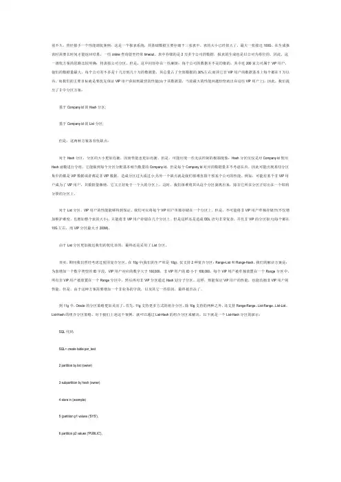 Oracle 11g 分区新特性