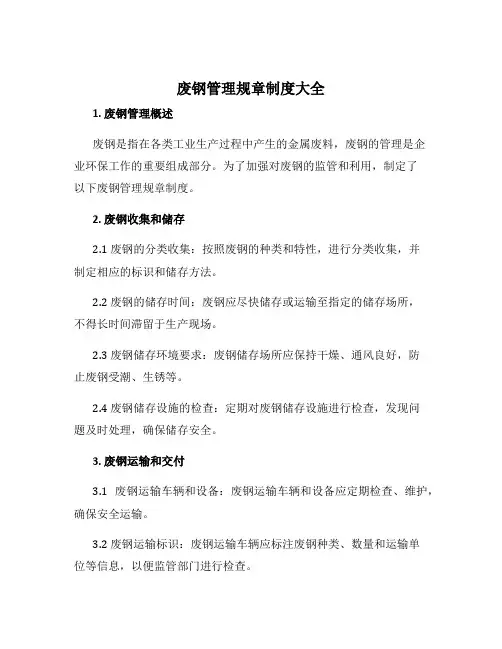 废钢管理规章制度大全