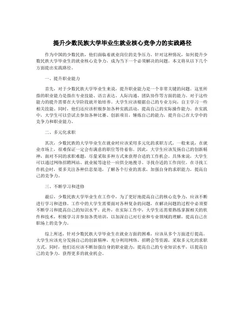 提升少数民族大学毕业生就业核心竞争力的实践路径