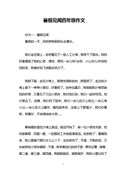 暑假见闻四年级作文