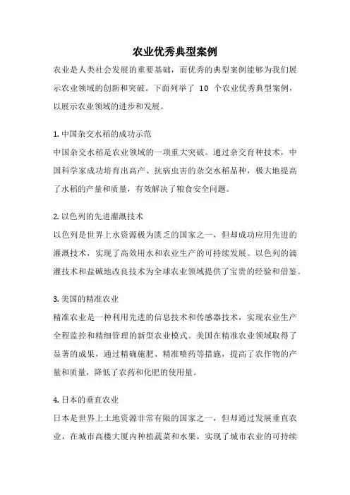 农业优秀典型案例