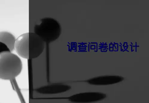 调查问卷的设计培训课件.ppt