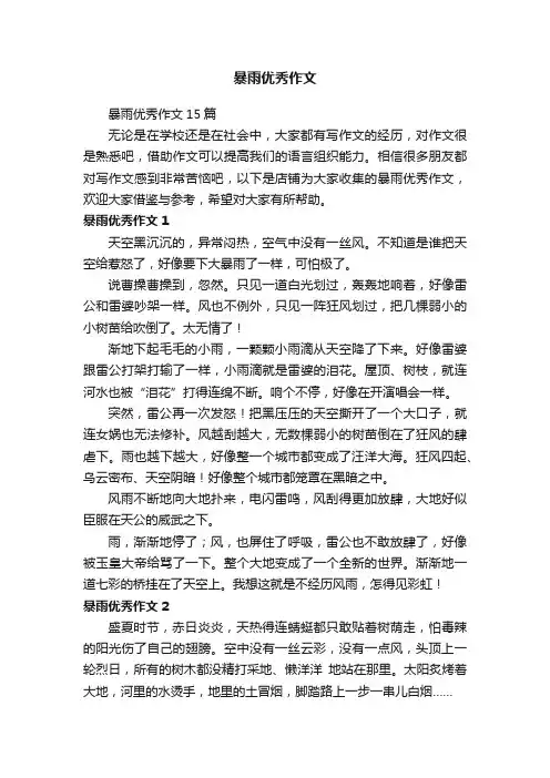 暴雨优秀作文