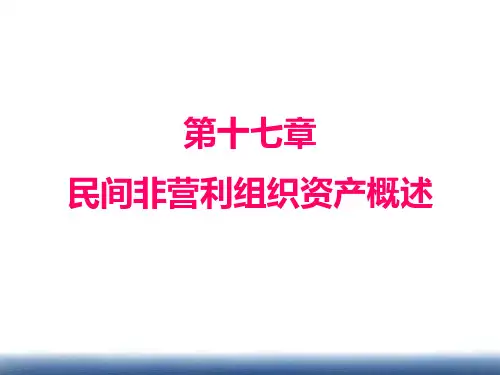 第17章 民间非营利组织资产概述 《政府与非营利组织会计》PPT课件