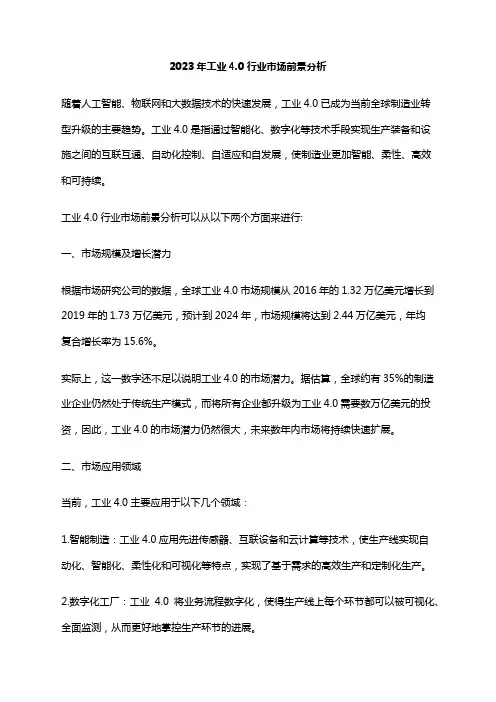 2023年工业4.0行业市场前景分析