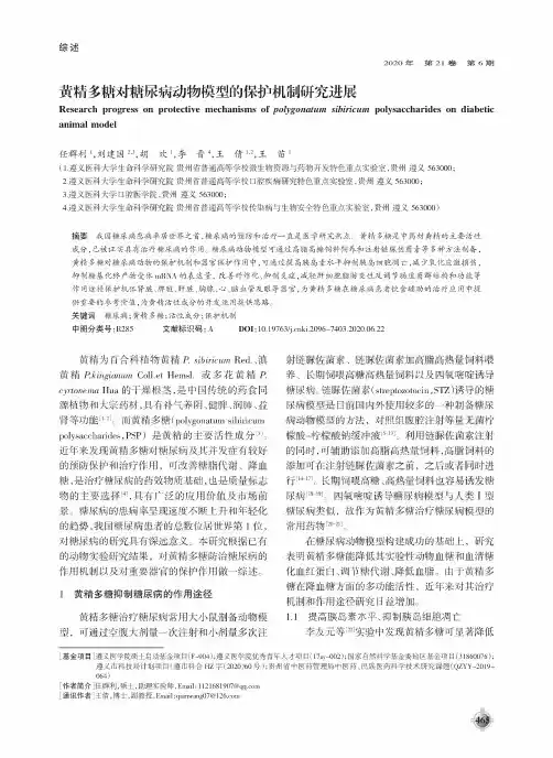 黄精多糖对糖尿病动物模型的保护机制研究进展