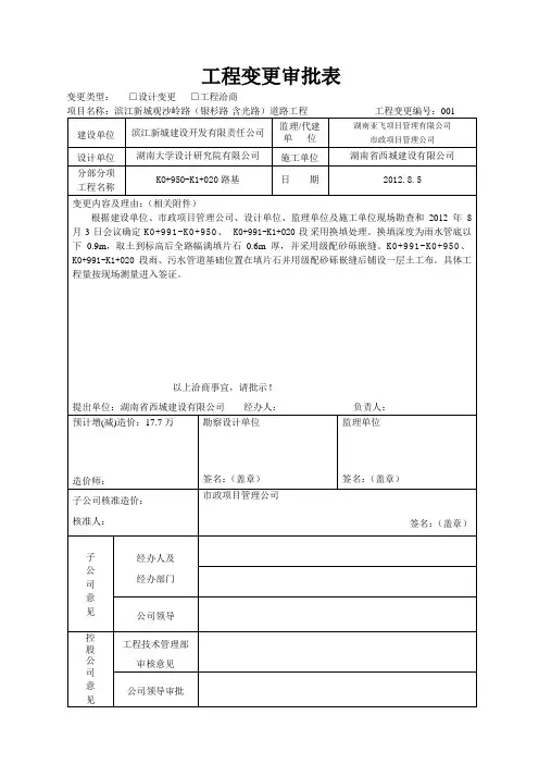 工程变更―审批表