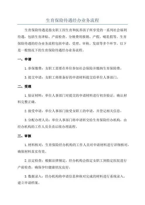 生育保险待遇经办业务流程