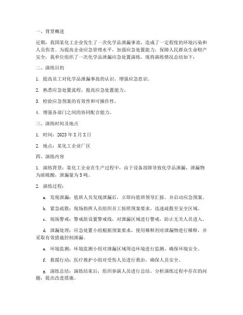 泄露应急处置总结范文