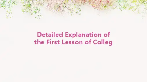 大学英语第一课详解