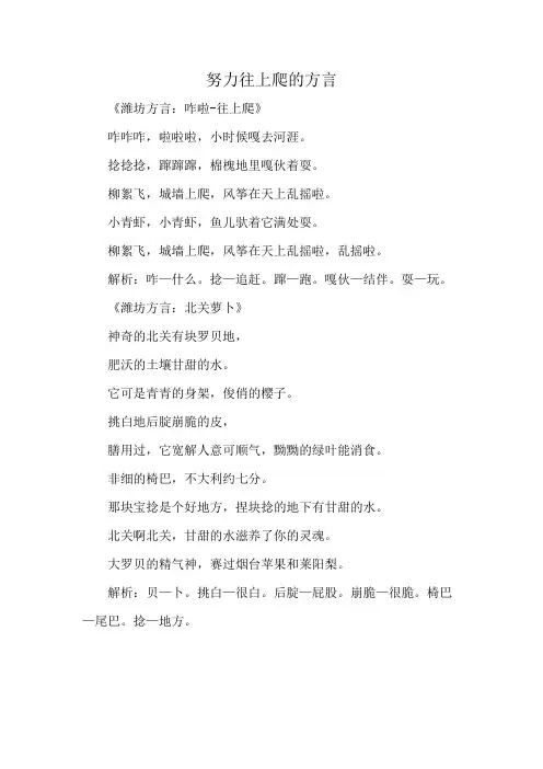 努力往上爬的方言