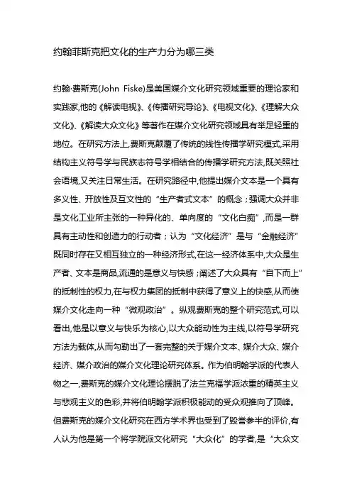 约翰菲斯克把文化的生产力分为哪三类