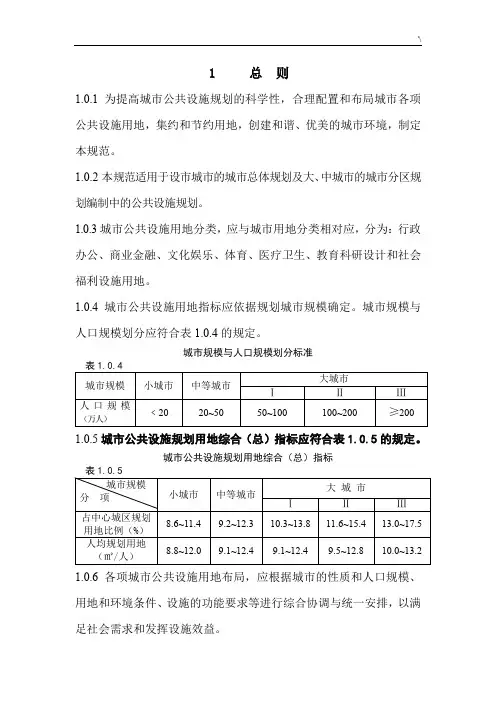 城市公共设施规划标准规范-(GB50442-2008)