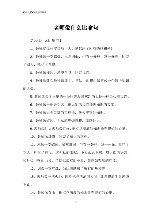 老师像什么比喻句