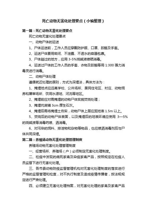 死亡动物无害化处理要点（小编整理）
