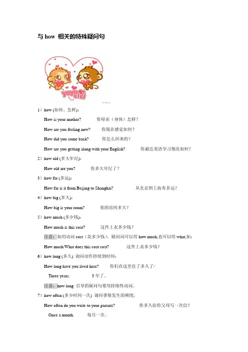 与how相关的特殊疑问句