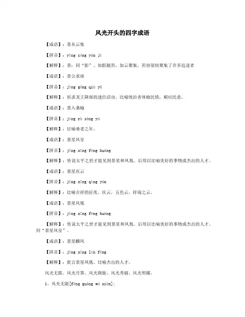 风光开头的四字成语