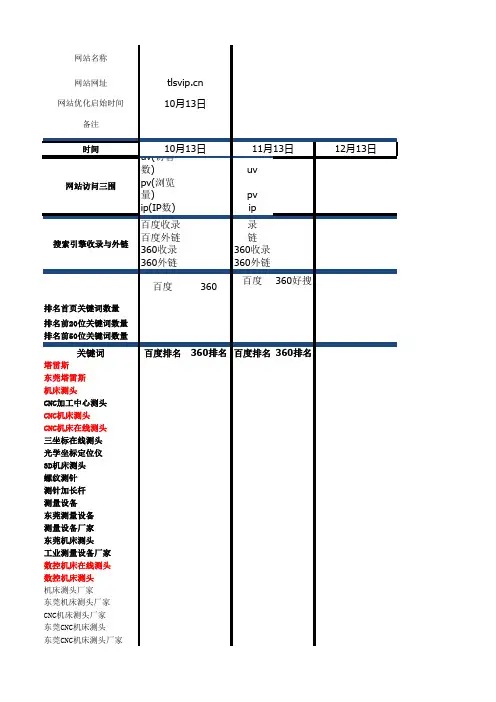 SEO优化推广之网站关键词统计报表模板