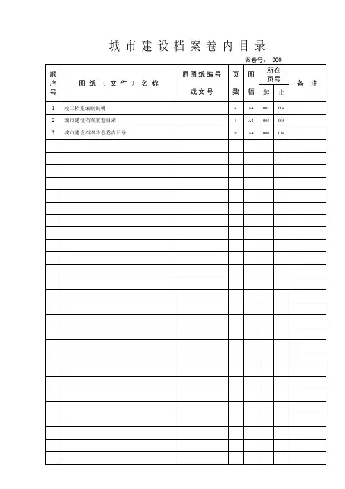 园建资料目录
