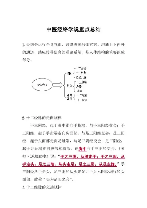 中医经络学说重点总结