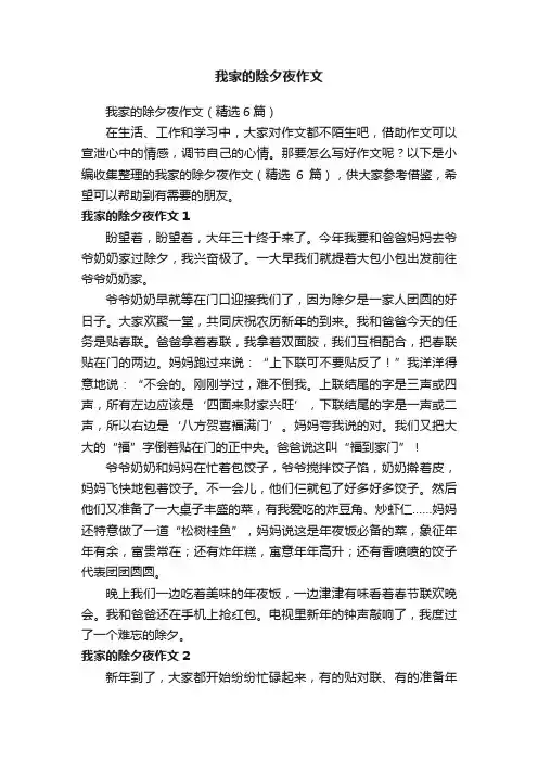我家的除夕夜作文（精选6篇）