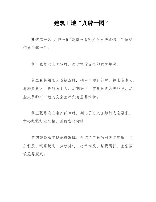 建筑工地“九牌一图”