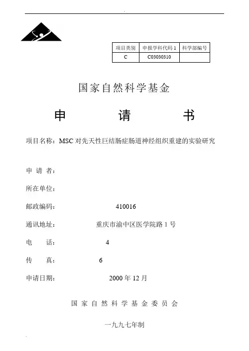 国自然标书模板