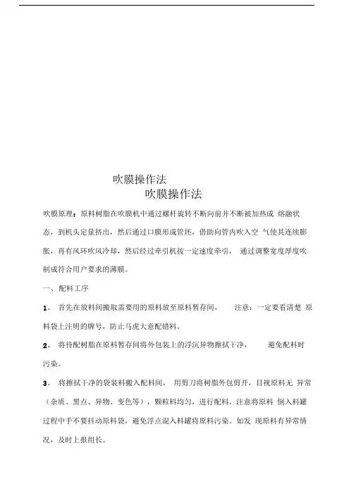 吹膜操作法