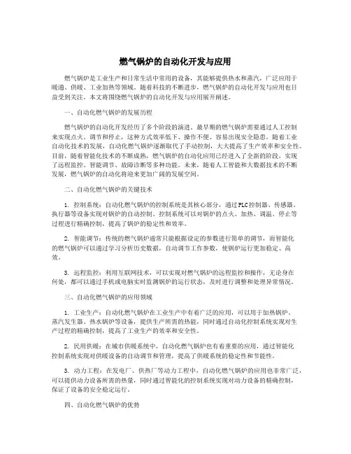 燃气锅炉的自动化开发与应用