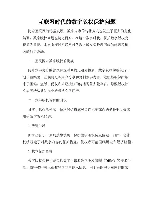 互联网时代的数字版权保护问题