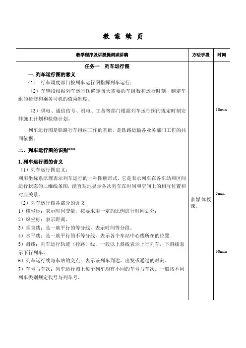 列车运行图教案