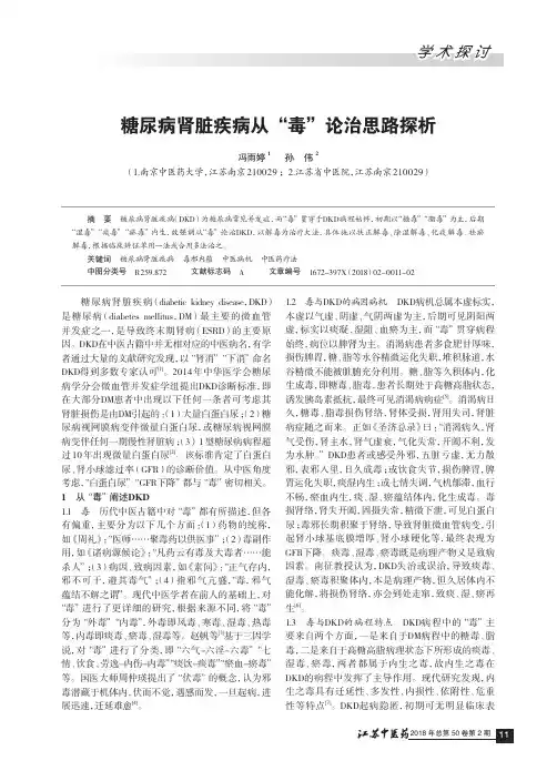 糖尿病肾脏疾病从“毒”论治思路探析