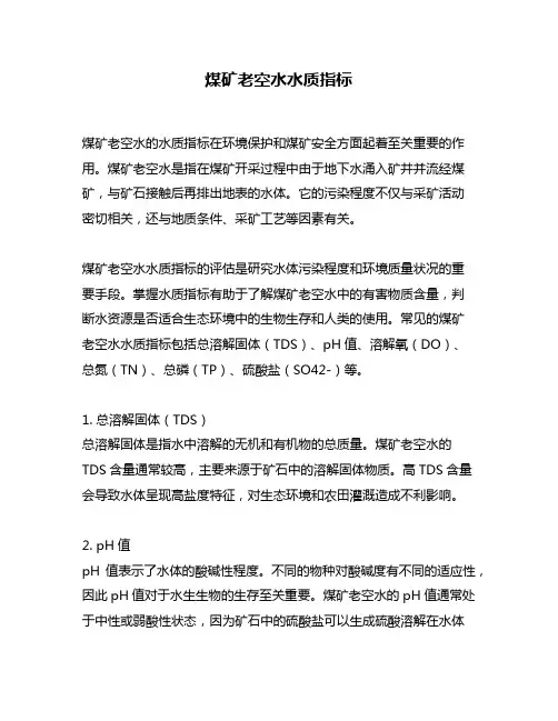 煤矿老空水水质指标