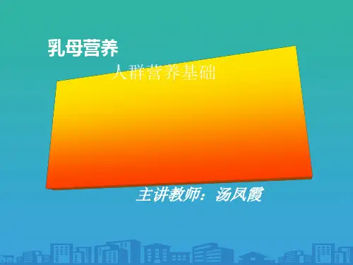 乳母生理特点及营养讲义(ppt 27页)