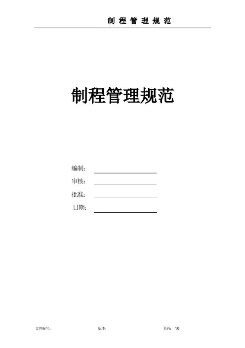 制程管理规范