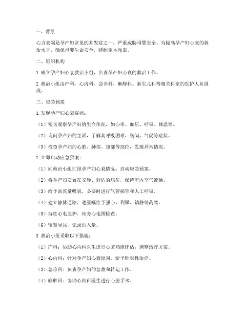 孕产妇心衰应急预案