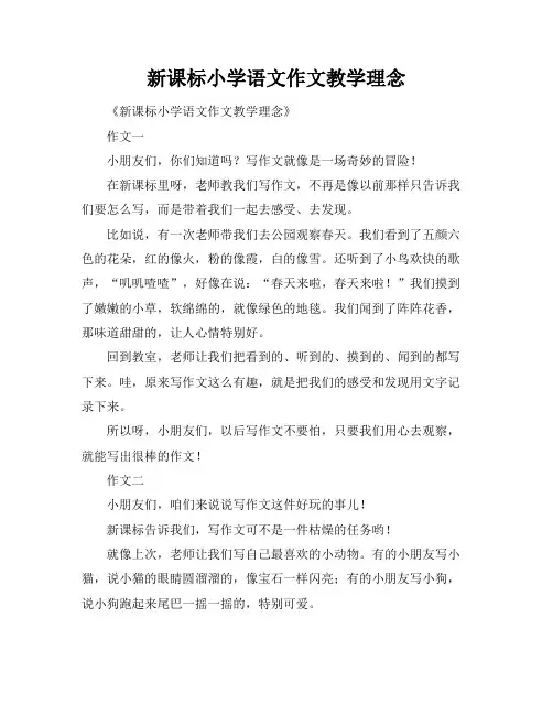 新课标小学语文作文教学理念