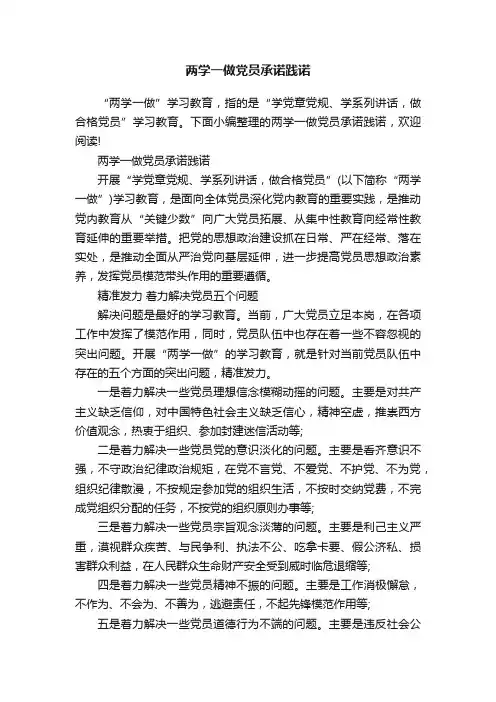 两学一做党员承诺践诺