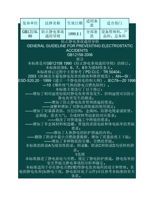 防止静电通用导则