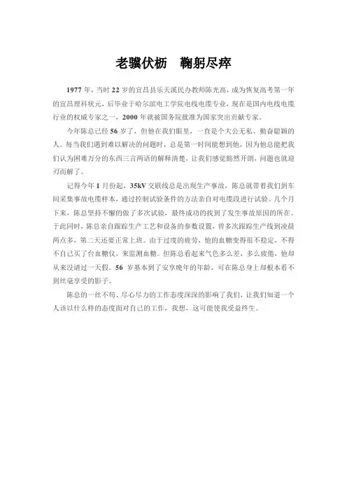 人物小记—记陈光高总工程师