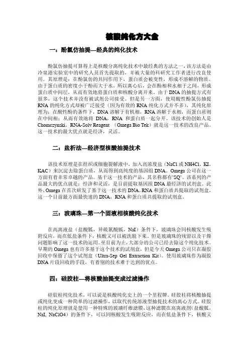 核酸纯化方大全