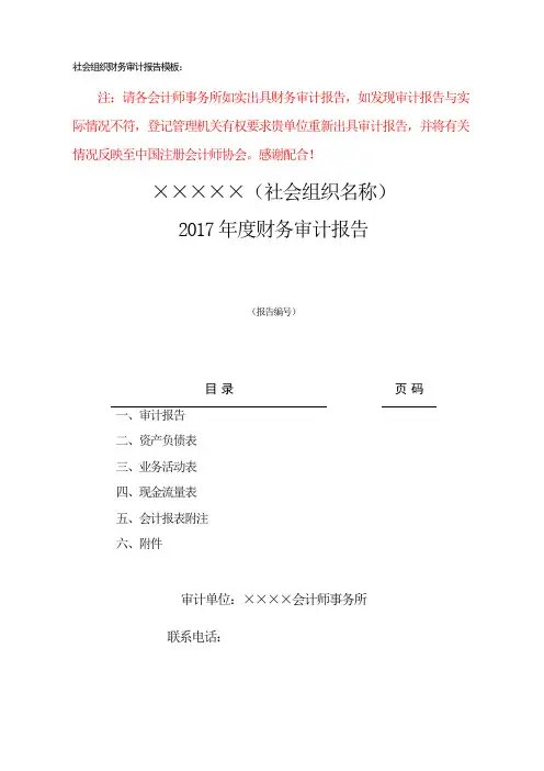 整理审计报告模板cpa_社会组织财务审计报告模板