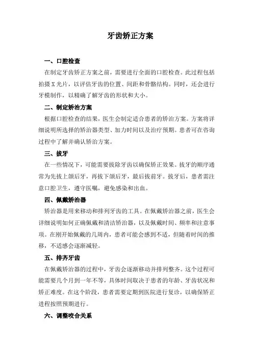 牙齿矫正方案